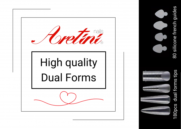 High quality Dual Tip Forms Square, Mandel, Ballerina, Russische Mandel  180 Tips + 80 Silicon French Schablonen